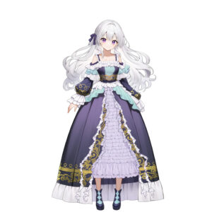 魔女。伯爵令嬢。白髪の小柄な可愛い女の子。西洋ドレスを身にまとっている。